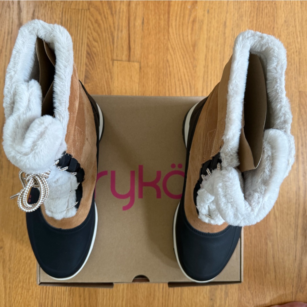 RYKA BRAND NEW EITH RAGS Brown and Black Fur-Lined Boots.